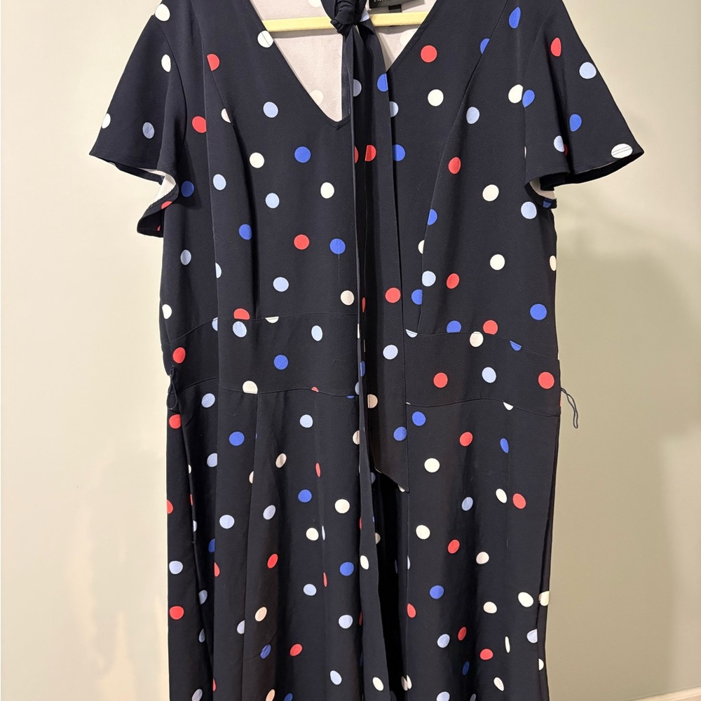 Lane Bryant Navy Dress with Polka Dots